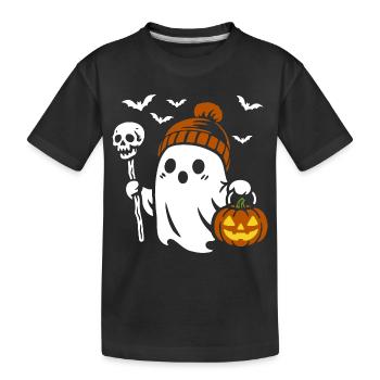 Ghost, Halloween Party Costume - Pumpkin - Kids' Premium Organic T-Shirt - black - Front