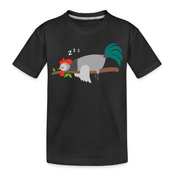 Coq Poulet Coq Poulets Coqs Pyjama T-shirt - T-shirt bio Premium Enfant - noir - Devant