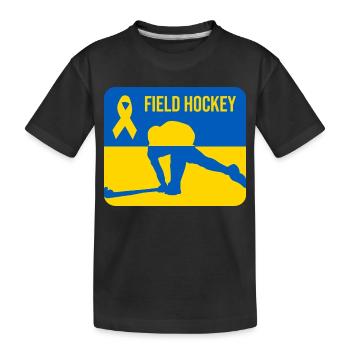 Solidarité avec le hockey sur gazon ukrainien - T-shirt bio Premium Enfant - noir - Devant