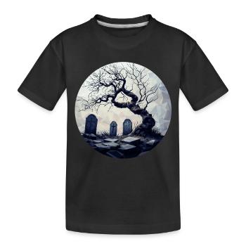 Vergessene Grabstätte mit knorrigem Baum - Kinder Premium Bio T-Shirt - Schwarz - Vorne