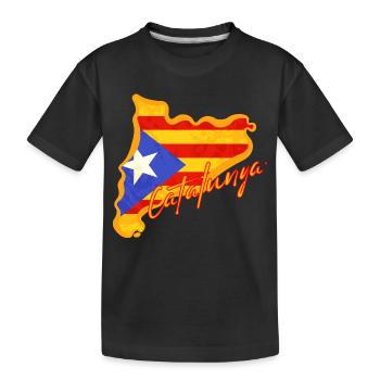Ich liebe Katalonien, Karte von Katalonien - Kinder Premium Bio T-Shirt - Schwarz - Vorne