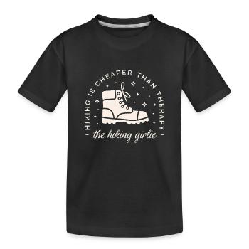 Hiking girl funny hike lovers girly hiker quotes - Kids' Premium Organic T-Shirt - black - Front