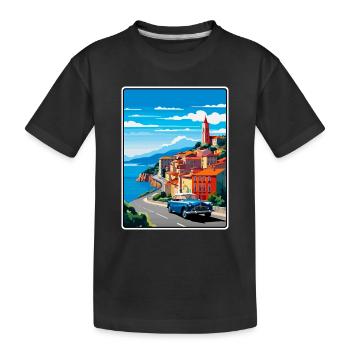Affiche de voyage vintage de Bilbao, Espagne, paysage urbain WPA - T-shirt bio Premium Enfant - noir - Devant