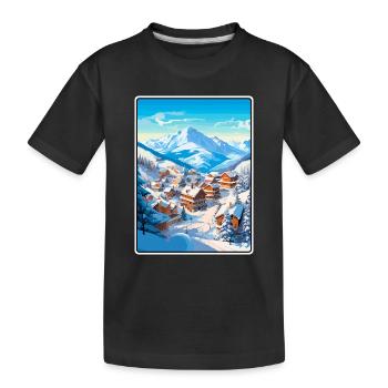 Poster de voyage vintage de Meribel France Paysage urbain WPA - T-shirt bio Premium Enfant - noir - Devant