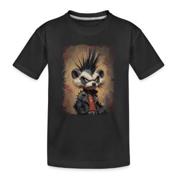 Drôle de raton laveur punk rock - T-shirt bio Premium Enfant - noir - Devant