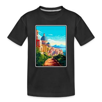 Cagliari Italie Méditerranée lever de soleil Affiche de voyage - T-shirt bio Premium Enfant - noir - Devant