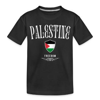 Palestine, minimalist elegant design - Kids' Premium Organic T-Shirt - black - Front