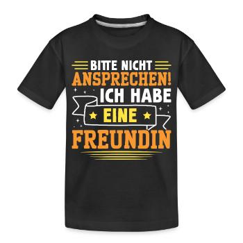 Malle BITTE NICHT ANSPRECHEN Lustiges - Kinder Premium Bio T-Shirt - Schwarz - Vorne