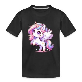 Magisches Einhorn - Kinder Premium Bio T-Shirt - Schwarz - Vorne