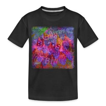 Worte & Vögel V1 - Kinder Premium Bio T-Shirt - Schwarz - Vorne