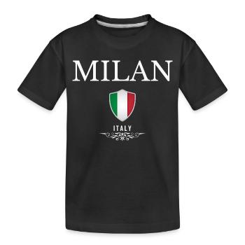 I love Milan, Milan Italy - Kids' Premium Organic T-Shirt - black - Front