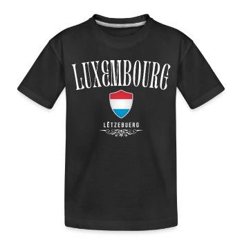 Luxemburger Flagge, hergestellt in Luxemburg - Kinder Premium Bio T-Shirt - Schwarz - Vorne