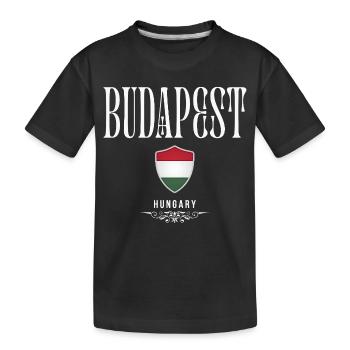 Ich liebe Budapest, Budapest Ungarn - Kinder Premium Bio T-Shirt - Schwarz - Vorne