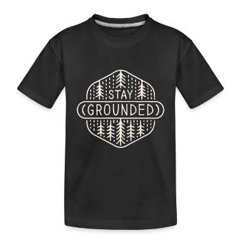 Bleib geerdet Wald Baden Yoga Zitate - Kinder Premium Bio T-Shirt - Schwarz - Vorne