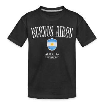 Buenos Aires Argentina, minimalist design - Kids' Premium Organic T-Shirt - black - Front