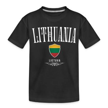 Lithuanian pride, minimalist elegant design - Kids' Premium Organic T-Shirt - black - Front