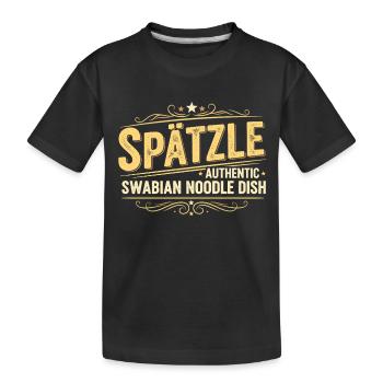 Spätzle Authentisches Swabian Nudel Gericht Design - Kinder Premium Bio T-Shirt - Schwarz - Vorne