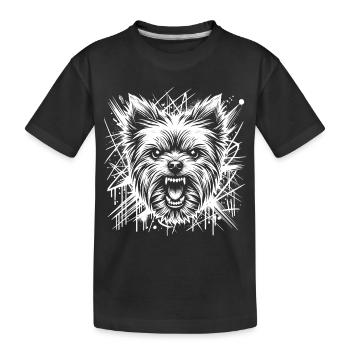 Yorkshire Terrier as Graffiti Street Art - Kids' Premium Organic T-Shirt - black - Front