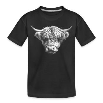 Highland Cow Scottish Highland Cattle Farmer - Kids' Premium Organic T-Shirt - black - Front