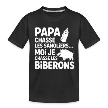 Funny Baby Bodysuit – Daddy Hunts, Me Too! - Kids' Premium Organic T-Shirt - black - Front