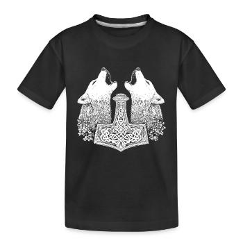 Loup Nordique Thor Marteau Viking - T-shirt bio Premium Enfant - noir - Devant