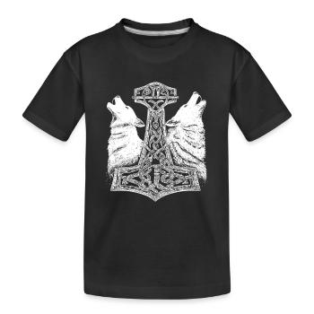 Loup Nordique Thor Marteau Viking - T-shirt bio Premium Enfant - noir - Devant