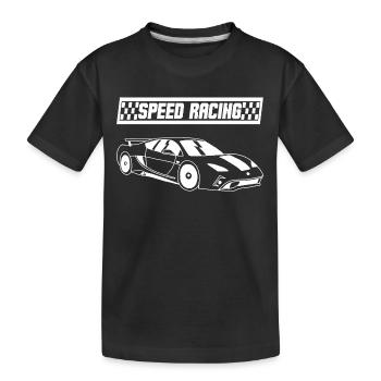 Weißer Rennwagen - Kinder Premium Bio T-Shirt - Schwarz - Vorne