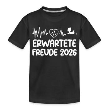 Mom-to-be EXPECTED JOY 2026 Funny - Kids' Premium Organic T-Shirt - black - Front