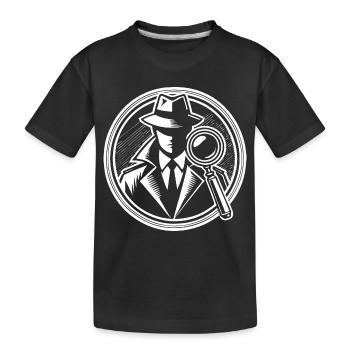 Detective Design – À la recherche d’indices à la loupe - T-shirt bio Premium Enfant - noir - Devant