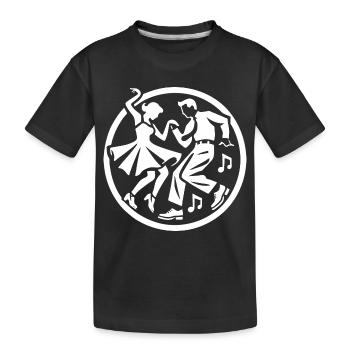 Rock ’n’ Roll Silhouetten Design - Kinder Premium Bio T-Shirt - Schwarz - Vorne