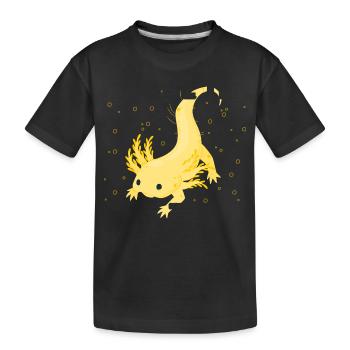 Design gecko lumineux avec détail jaune - T-shirt bio Premium Enfant - noir - Devant
