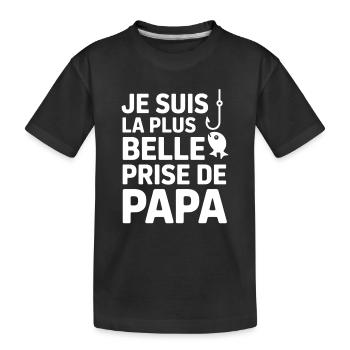 Humorvolles Angeln Vater Zitat - Kinder Premium Bio T-Shirt - Schwarz - Vorne