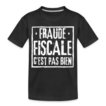 STEUERBETRUG IST NICHT GUT - Kinder Premium Bio T-Shirt - Schwarz - Vorne