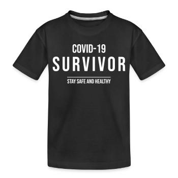 Corona Survivor Design Gift - Kids' Premium Organic T-Shirt - black - Front