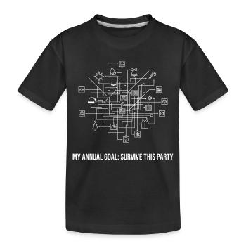 Mon objectif pour l’année : Survivre à cette fête - T-shirt bio Premium Enfant - noir - Devant
