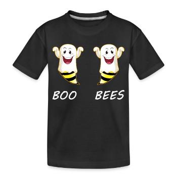 Buh-Bienen Halloween-Paar - Kinder Premium Bio T-Shirt - Schwarz - Vorne