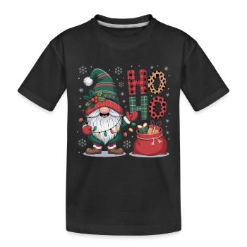 Weihnachtsmann Wichtel - Kinder Premium Bio T-Shirt - Schwarz - Vorne