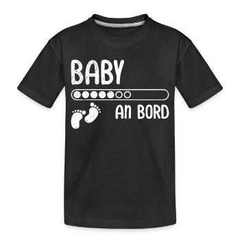 Expectant mothers BABY ON BOARD Funny - Kids' Premium Organic T-Shirt - black - Front