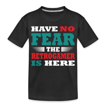 Have no Fear the Retrogamer is here Outfit - Kids' Premium Organic T-Shirt - black - Front