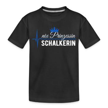 Nix Prinzessin - Schalkerin - EKG Puls Geschenk - Kinder Premium Bio T-Shirt - Schwarz - Vorne