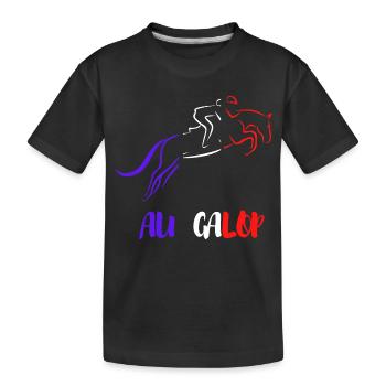 Au GALOP Bleu Blanc Rouge - T-shirt bio Premium Enfant - noir - Devant