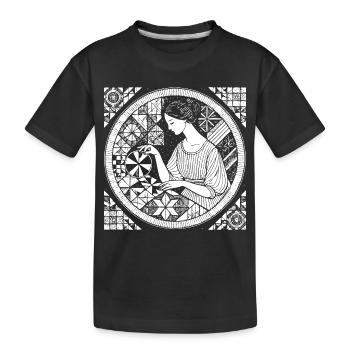 Quilten Design – Kreativität & Handarbeit - Kinder Premium Bio T-Shirt - Schwarz - Vorne
