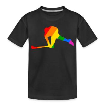 Rainbow Field Hockey Player - Kids' Premium Organic T-Shirt - black - Front