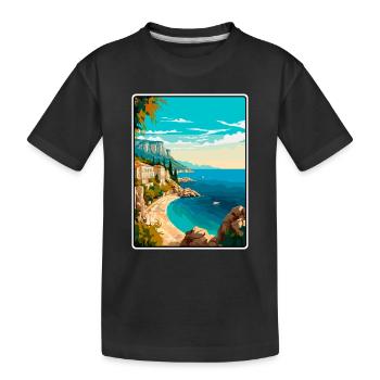 Makarska, Croatie, Falaise, Côte méditerranéenne - T-shirt bio Premium Enfant - noir - Devant