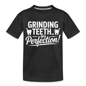 Zähneknirschen in Perfektion Dental Lab Tech - Kinder Premium Bio T-Shirt - Schwarz - Vorne