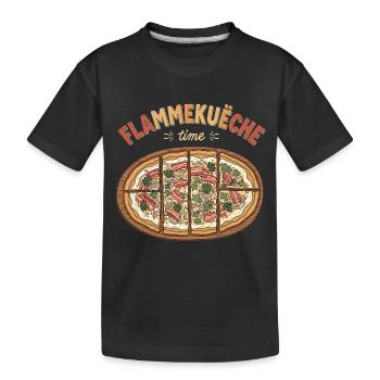Flammkuchen – Lustiges Foodie Geschenk - Kinder Premium Bio T-Shirt - Schwarz - Vorne