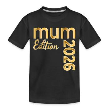 Annonce bébé 2026 Maman britannique - T-shirt bio Premium Enfant - noir - Devant