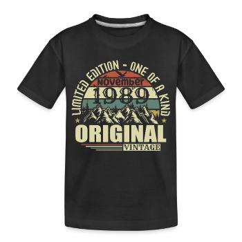 Date de naissance Novembre 1989 - T-shirt bio Premium Enfant - noir - Devant