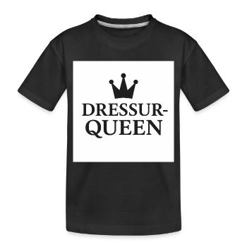 Dressur Queen, Pferdemädchen - Kinder Premium Bio T-Shirt - Schwarz - Vorne