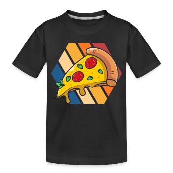 Pizza Pop Art Slice - Kinder Premium Bio T-Shirt - Schwarz - Vorne
